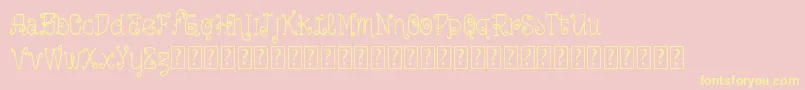 VtksLoveIsEverything-fontti – keltaiset fontit vaaleanpunaisella taustalla