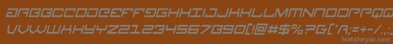Legioncondital-fontti – harmaat kirjasimet ruskealla taustalla