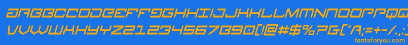 Legioncondital Font – Orange Fonts on Blue Background