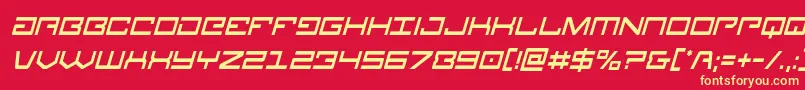 Legioncondital Font – Yellow Fonts on Red Background