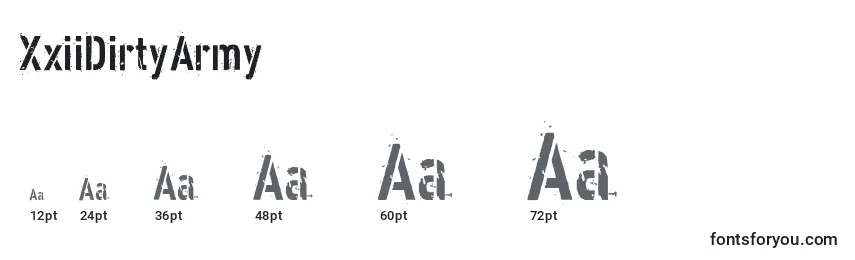 XxiiDirtyArmy Font Sizes