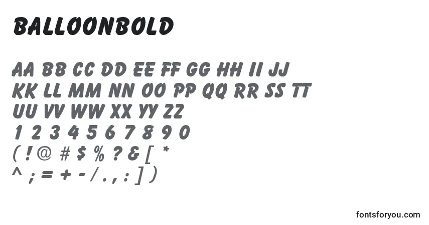 BalloonBold-fontti – aakkoset, numerot, erikoismerkit