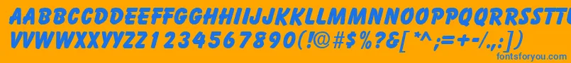 フォントBalloonBold – オレンジの背景に青い文字