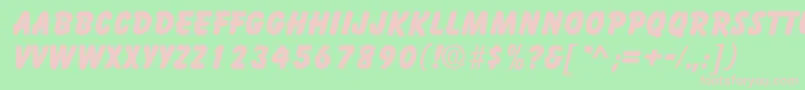 BalloonBold-fontti – vaaleanpunaiset fontit vihreällä taustalla
