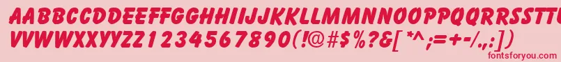 BalloonBold-fontti – punaiset fontit vaaleanpunaisella taustalla