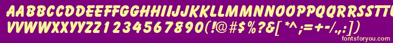 BalloonBold-fontti – keltaiset fontit violetilla taustalla