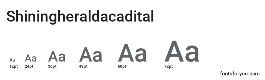 Размеры шрифта Shiningheraldacadital
