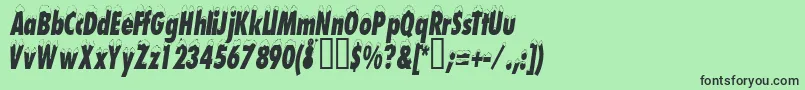 Neigecondensed Font – Black Fonts on Green Background