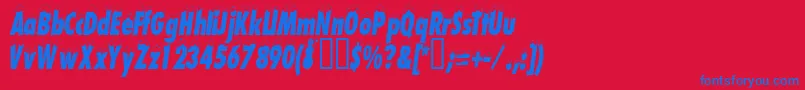 Neigecondensed Font – Blue Fonts on Red Background