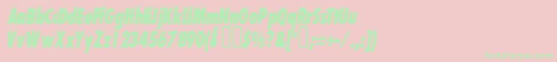 Neigecondensed Font – Green Fonts on Pink Background