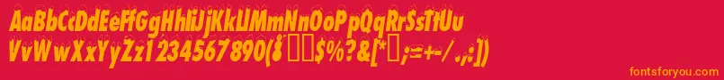 Neigecondensed Font – Orange Fonts on Red Background