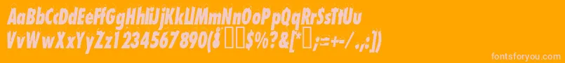 Neigecondensed Font – Pink Fonts on Orange Background
