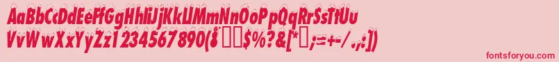 Neigecondensed Font – Red Fonts on Pink Background