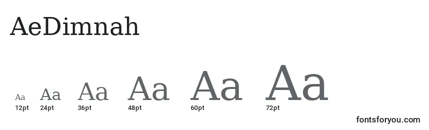 Размеры шрифта AeDimnah