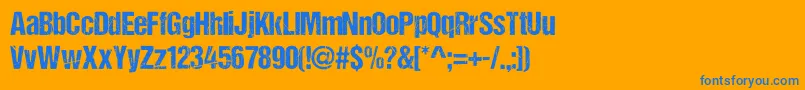 フォントDccAsh – オレンジの背景に青い文字