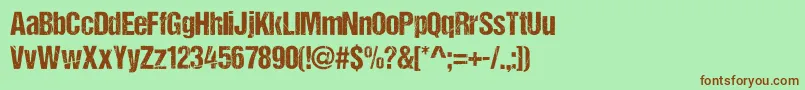 DccAsh Font – Brown Fonts on Green Background