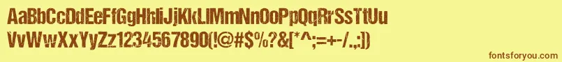 DccAsh Font – Brown Fonts on Yellow Background