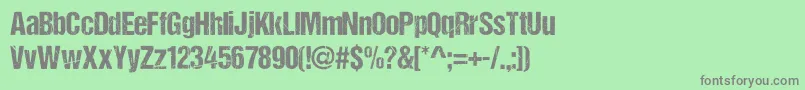 フォントDccAsh – 緑の背景に灰色の文字