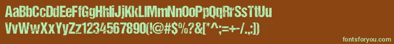 DccAsh Font – Green Fonts on Brown Background