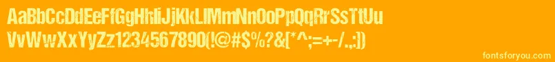 DccAsh Font – Yellow Fonts on Orange Background