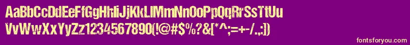 DccAsh Font – Yellow Fonts on Purple Background