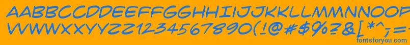 CrimefighterBb Font – Blue Fonts on Orange Background