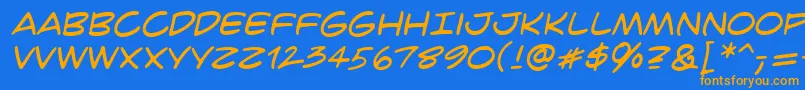 CrimefighterBb Font – Orange Fonts on Blue Background