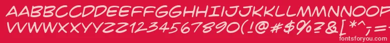 Fonte CrimefighterBb – fontes rosa em um fundo vermelho