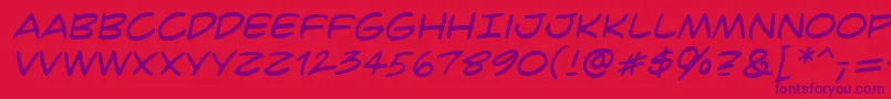 CrimefighterBb Font – Purple Fonts on Red Background
