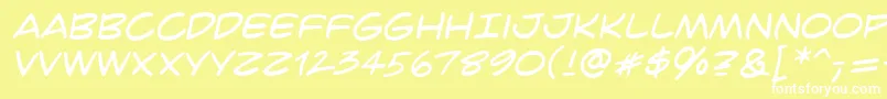 フォントCrimefighterBb – 黄色い背景に白い文字