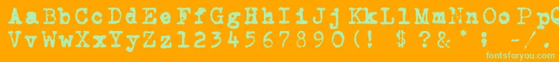 Carbontype Font – Green Fonts on Orange Background