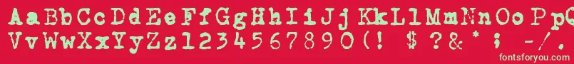 Carbontype Font – Green Fonts on Red Background