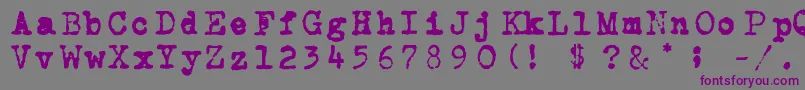 フォントCarbontype – 紫色のフォント、灰色の背景