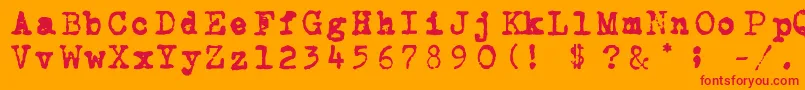 Carbontype Font – Red Fonts on Orange Background