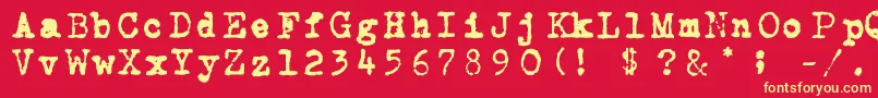 Carbontype Font – Yellow Fonts on Red Background