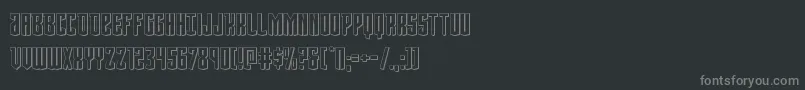 Viceroy3D-fontti – harmaat kirjasimet mustalla taustalla