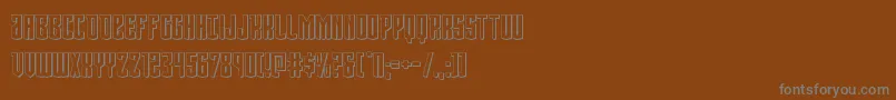 Viceroy3D-fontti – harmaat kirjasimet ruskealla taustalla