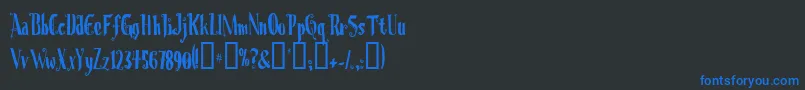 フォントChrioc – 黒い背景に青い文字