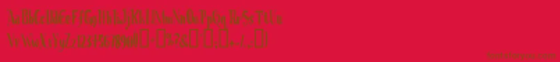 Chrioc-Schriftart – Braune Schriften auf rotem Hintergrund