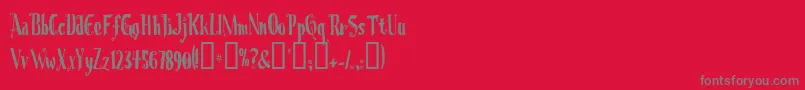 フォントChrioc – 赤い背景に灰色の文字
