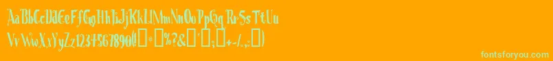Chrioc Font – Green Fonts on Orange Background