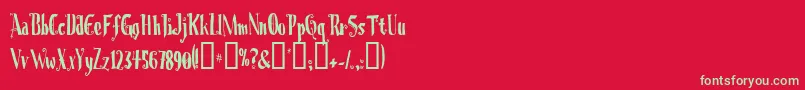 Chrioc Font – Green Fonts on Red Background