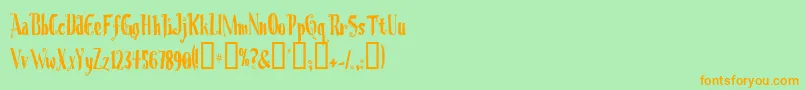 Chrioc Font – Orange Fonts on Green Background