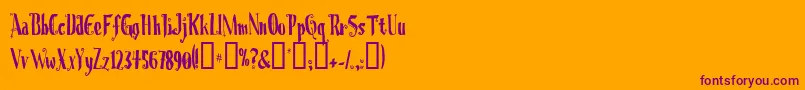 Chrioc Font – Purple Fonts on Orange Background