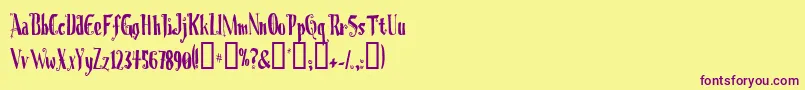 Chrioc-Schriftart – Violette Schriften auf gelbem Hintergrund