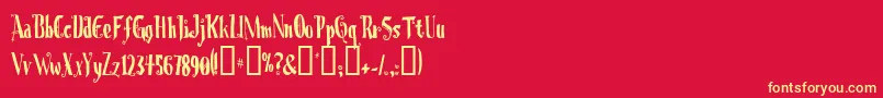 Chrioc Font – Yellow Fonts on Red Background