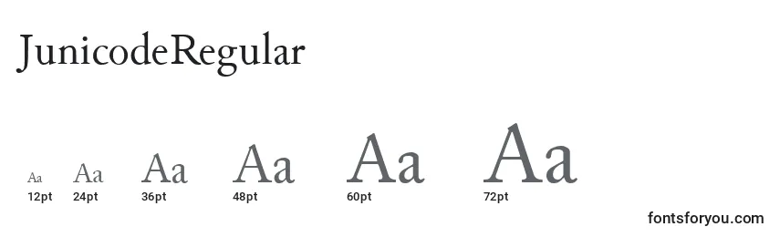 JunicodeRegular Font Sizes