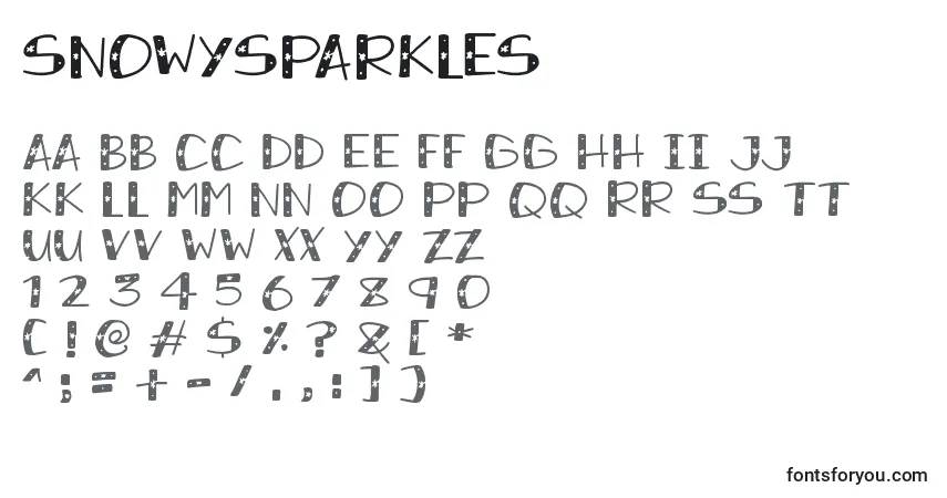 Шрифт SnowySparkles – алфавит, цифры, специальные символы