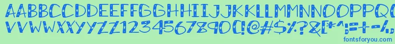 SnowySparkles Font – Blue Fonts on Green Background