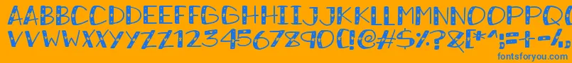 SnowySparkles Font – Blue Fonts on Orange Background